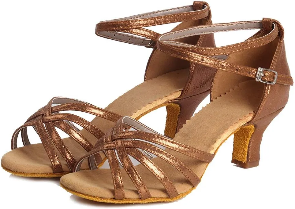 DKZSYIM Women Latin Dance Shoes Ballroom Salsa Tango Practice Performence Party Dancing Shoes,Model 1810-6