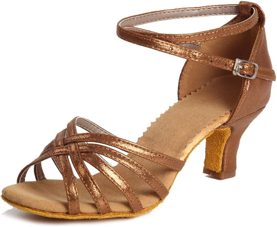 DKZSYIM Women Latin Dance Shoes Ballroom Salsa Tango Practice Performence Party Dancing Shoes,Model 1810-6