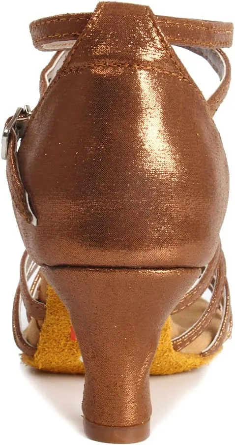 DKZSYIM Women Latin Dance Shoes Ballroom Salsa Tango Practice Performence Party Dancing Shoes,Model 1810-6