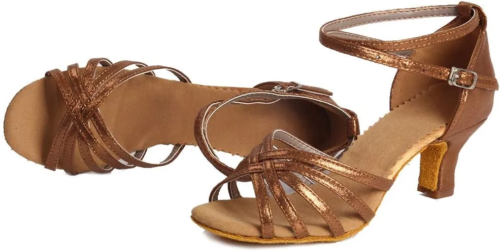 DKZSYIM Women Latin Dance Shoes Ballroom Salsa Tango Practice Performence Party Dancing Shoes,Model 1810-6