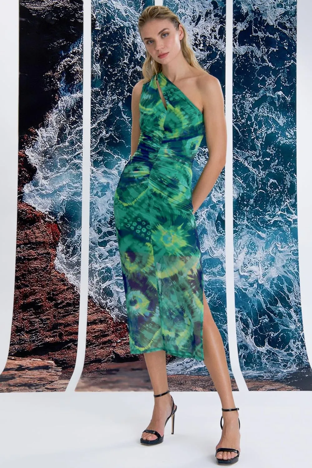 Donna Morgan One-Shoulder Keyhole Midi Formal & Cocktail Dresses for Women
