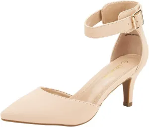 DREAM PAIRS Kitten Heel Low Heel for Women Closed Pointed Toe Pumps Wedding Party Sexy Dress Shoes Lowpointed