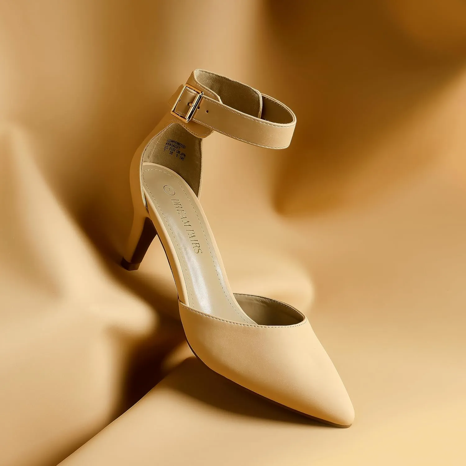 DREAM PAIRS Kitten Heel Low Heel for Women Closed Pointed Toe Pumps Wedding Party Sexy Dress Shoes Lowpointed