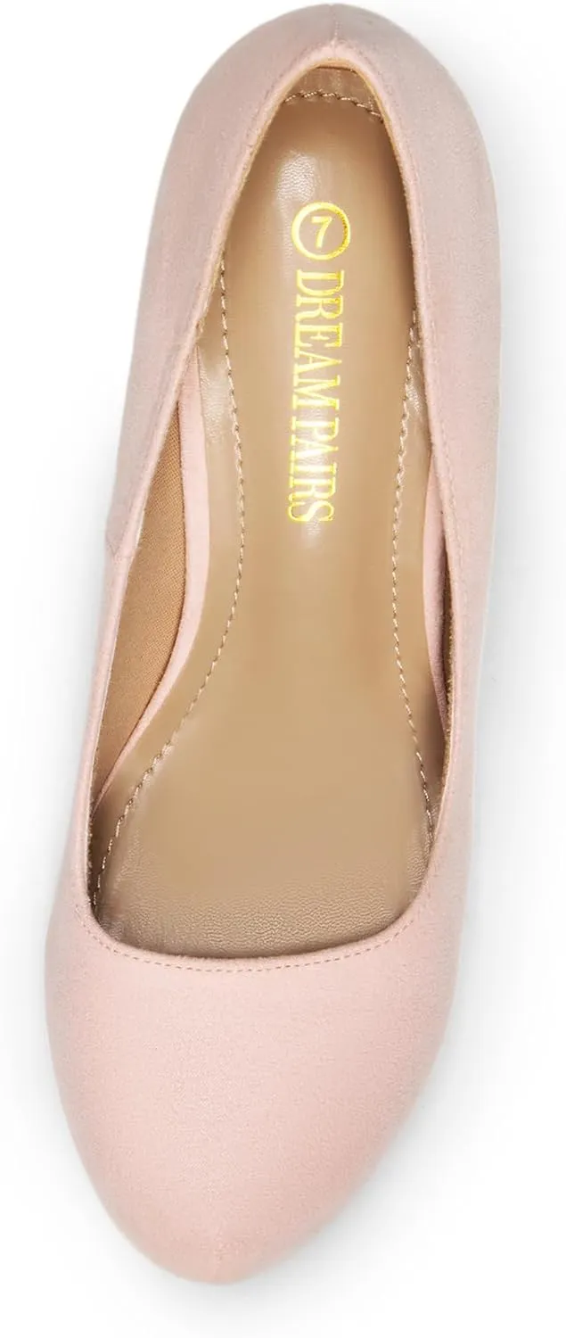 DREAM PAIRS Tiffany Women's Classic Elegant Versatile Low Stiletto Heel Dress Platform Pumps Shoes