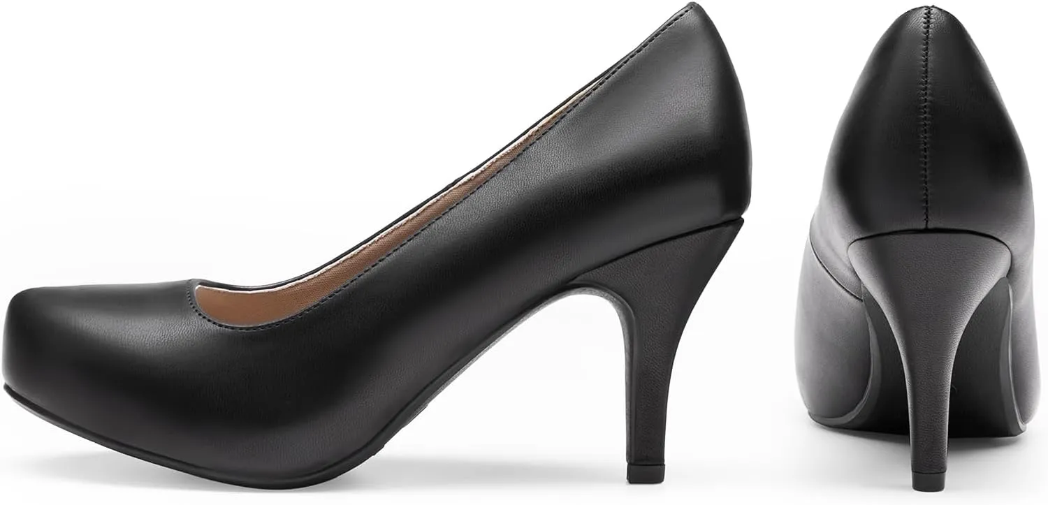DREAM PAIRS Tiffany Women's Classic Elegant Versatile Low Stiletto Heel Dress Platform Pumps Shoes