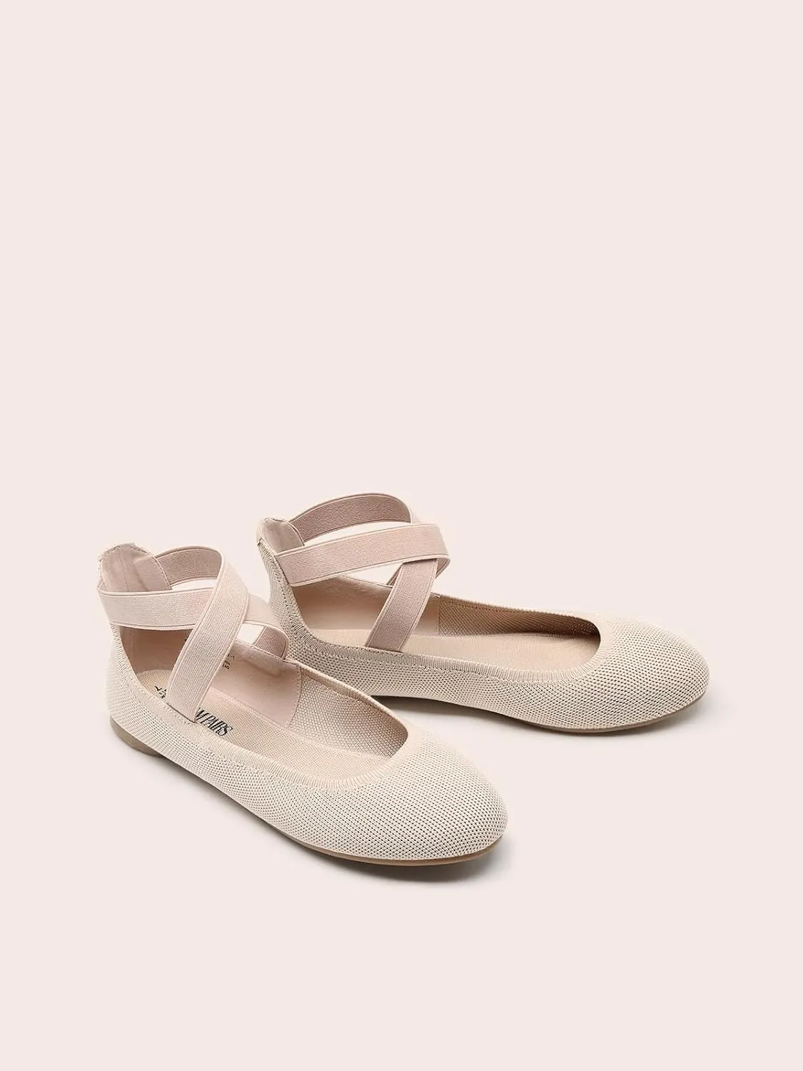 DREAM PAIRS Women's Comfortable Fashion Elastic Ankle Straps Flats Shoes