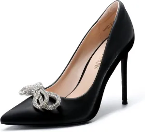 DREAM PAIRS Women's High Heels for Women Classic Pointed Closed Toe Heels Sexy Sparkly Rhinestone Stiletto Pumps Elegant Versatile Wedding Bridal Party Dress Shoes