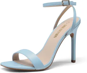DREAM PAIRS Women’s High Stilettos Open Square Toe Ankle Strap Heels Sexy Comfort Strappy Dress Shoes Wedding Bridal Pumps Sandals