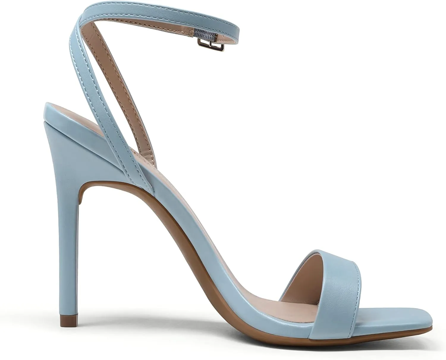 DREAM PAIRS Women’s High Stilettos Open Square Toe Ankle Strap Heels Sexy Comfort Strappy Dress Shoes Wedding Bridal Pumps Sandals