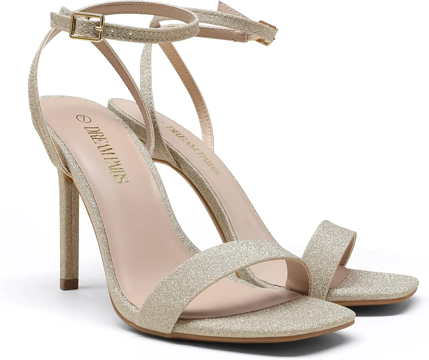DREAM PAIRS Women’s High Stilettos Open Square Toe Ankle Strap Heels Sexy Comfort Strappy Dress Shoes Wedding Bridal Pumps Sandals