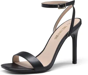 DREAM PAIRS Women’s High Stilettos Open Square Toe Ankle Strap Heels Sexy Comfort Strappy Dress Shoes Wedding Bridal Pumps Sandals