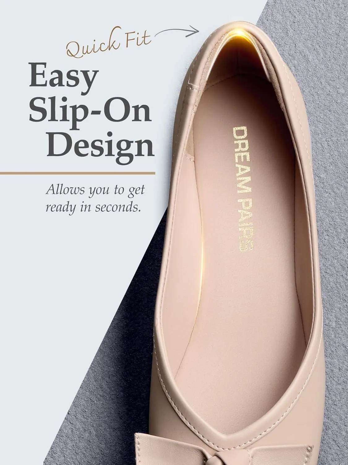 DREAM PAIRS Women's Low Wedge Dressy Flats, Comfortable Square Toe Rhinestone Wedding Shoes