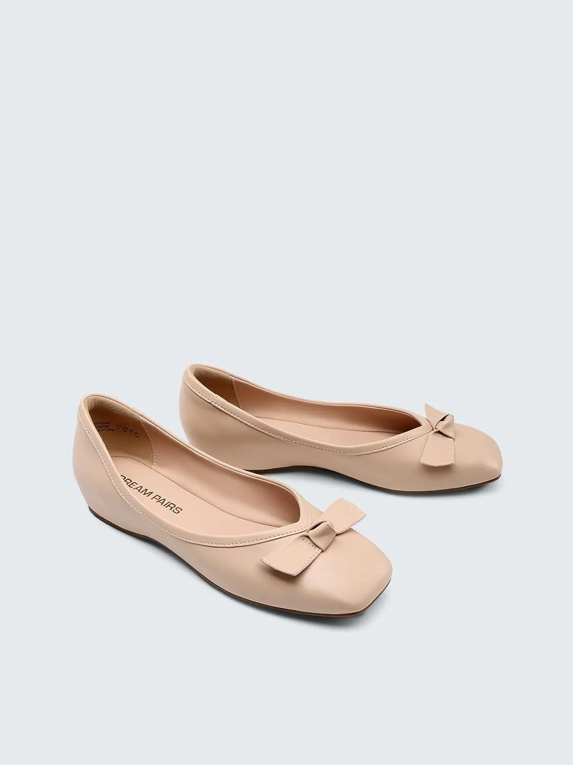 DREAM PAIRS Women's Low Wedge Dressy Flats, Comfortable Square Toe Rhinestone Wedding Shoes
