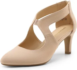 DREAM PAIRS Women's Pumps Closed Pointed Toe Kitten Heels Elegant Party Wedding Dress Shoes for Women