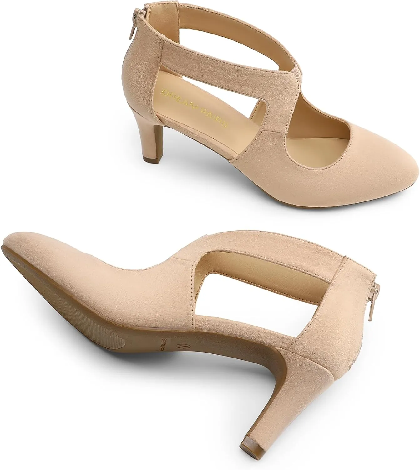 DREAM PAIRS Women's Pumps Closed Pointed Toe Kitten Heels Elegant Party Wedding Dress Shoes for Women