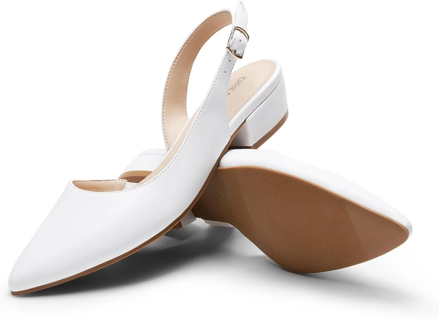 DREAM PAIRS Womens Slingback Kitten Low Block Heels Closed Pointed Toe Ankle Strap Elegant Dressy Pumps Wedding Party Dress Shoes for Women
