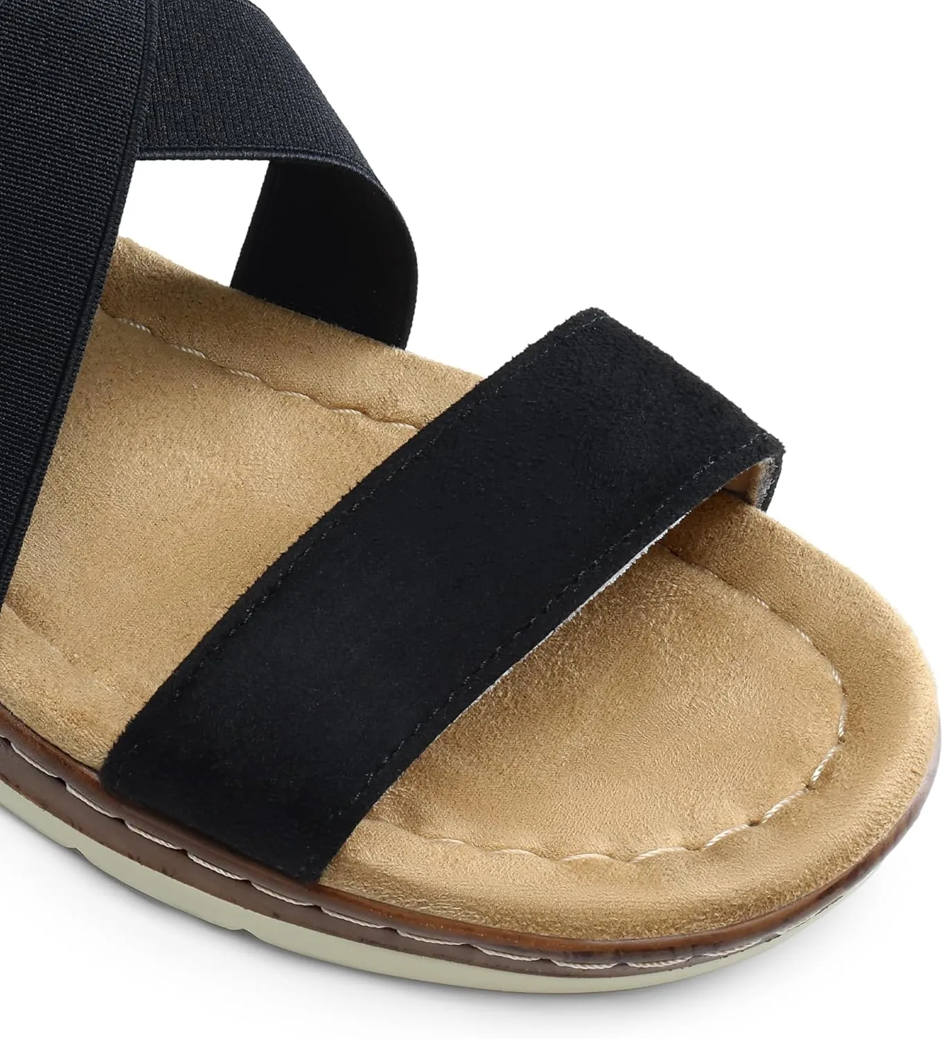 DREAM PAIRS Women's Summer Dressy Low Wedge Heels Comfortable Slip on Casual Flat Sandals for Walking Vacation