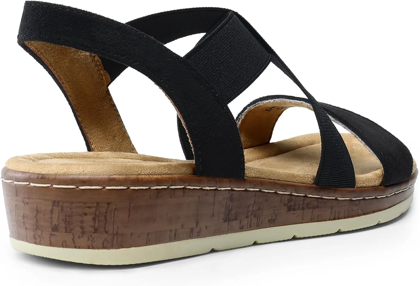 DREAM PAIRS Women's Summer Dressy Low Wedge Heels Comfortable Slip on Casual Flat Sandals for Walking Vacation