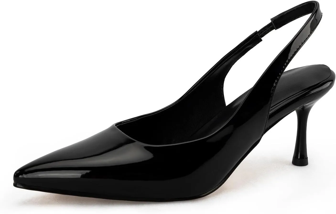 DREAMCIA Women's Pumps Slingback Heels Pointed Toe Sling Back Kitten Heels Women Metallic Slingback Pumps Bride Dresses Wedding Shoes
