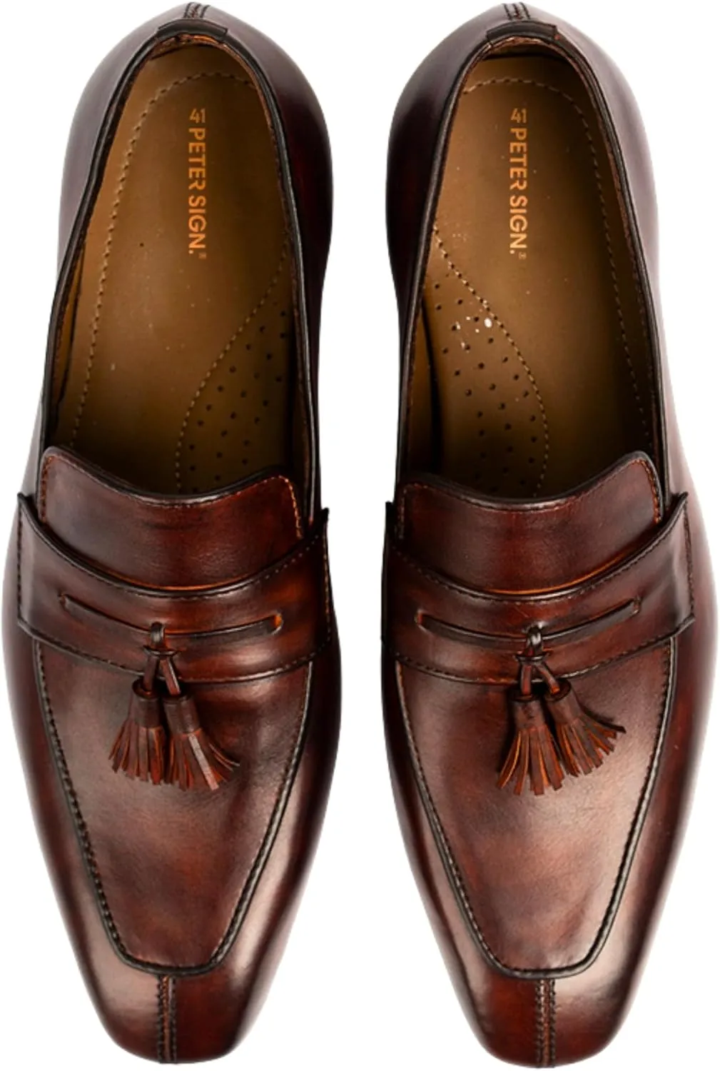 Dress Loafers for Men | Genuine Leather Penny Loafers Slip-On Comfortable Rubber Sole Tassel Design