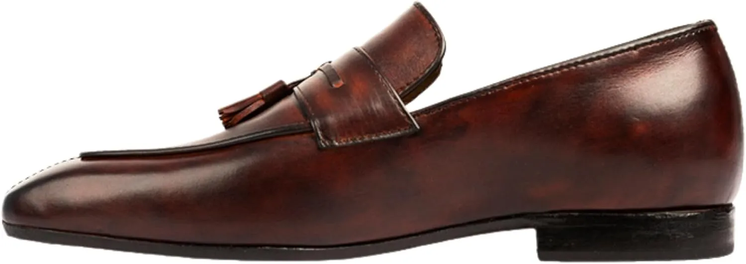 Dress Loafers for Men | Genuine Leather Penny Loafers Slip-On Comfortable Rubber Sole Tassel Design
