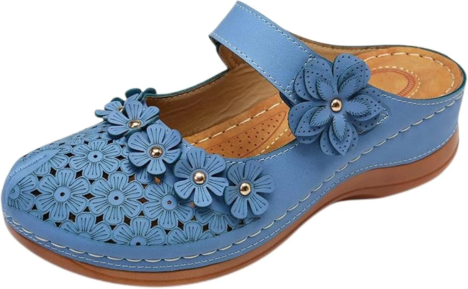 Dressy Summer Sandals for Women 2025 Closed Toe Wedge Sandals Casual Walking Shoes Hollow Out Breathable Cooling Comfort Wear Shoes Office Work Sandal Lightweight Platform Sandal for Vacation Beach