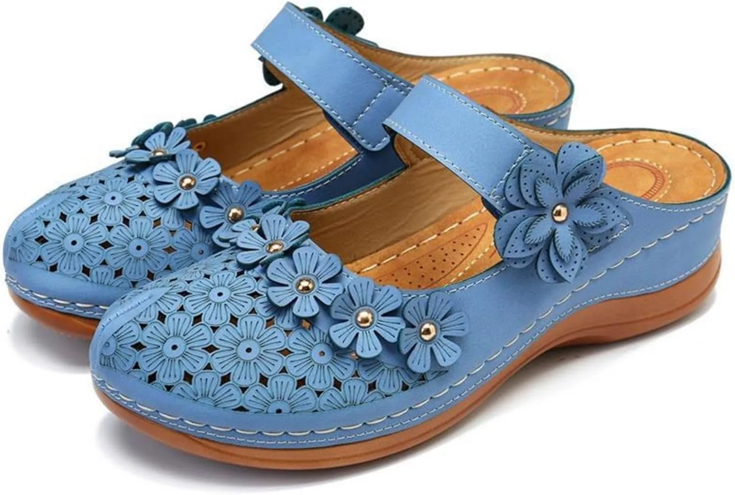Dressy Summer Sandals for Women 2025 Closed Toe Wedge Sandals Casual Walking Shoes Hollow Out Breathable Cooling Comfort Wear Shoes Office Work Sandal Lightweight Platform Sandal for Vacation Beach
