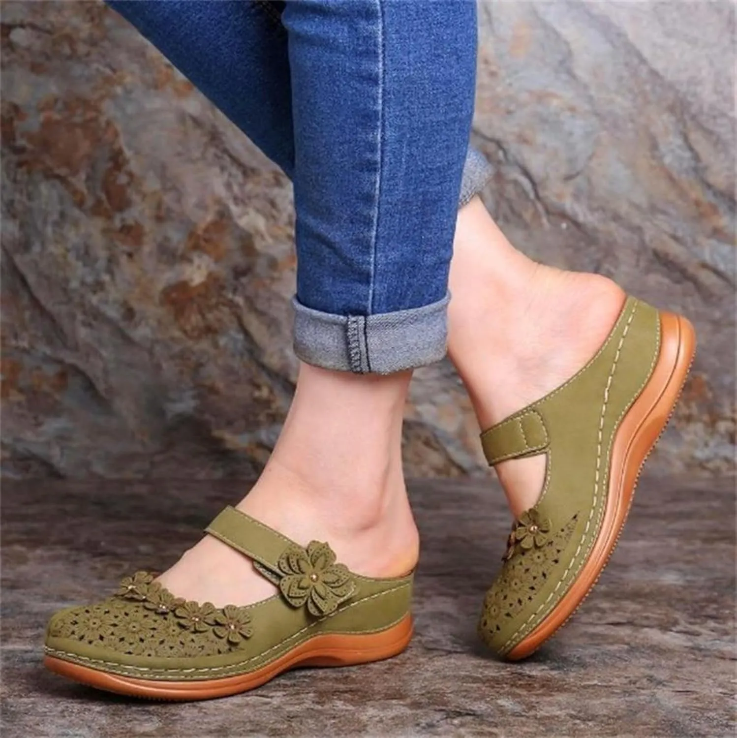 Dressy Summer Sandals for Women 2025 Closed Toe Wedge Sandals Casual Walking Shoes Hollow Out Breathable Cooling Comfort Wear Shoes Office Work Sandal Lightweight Platform Sandal for Vacation Beach