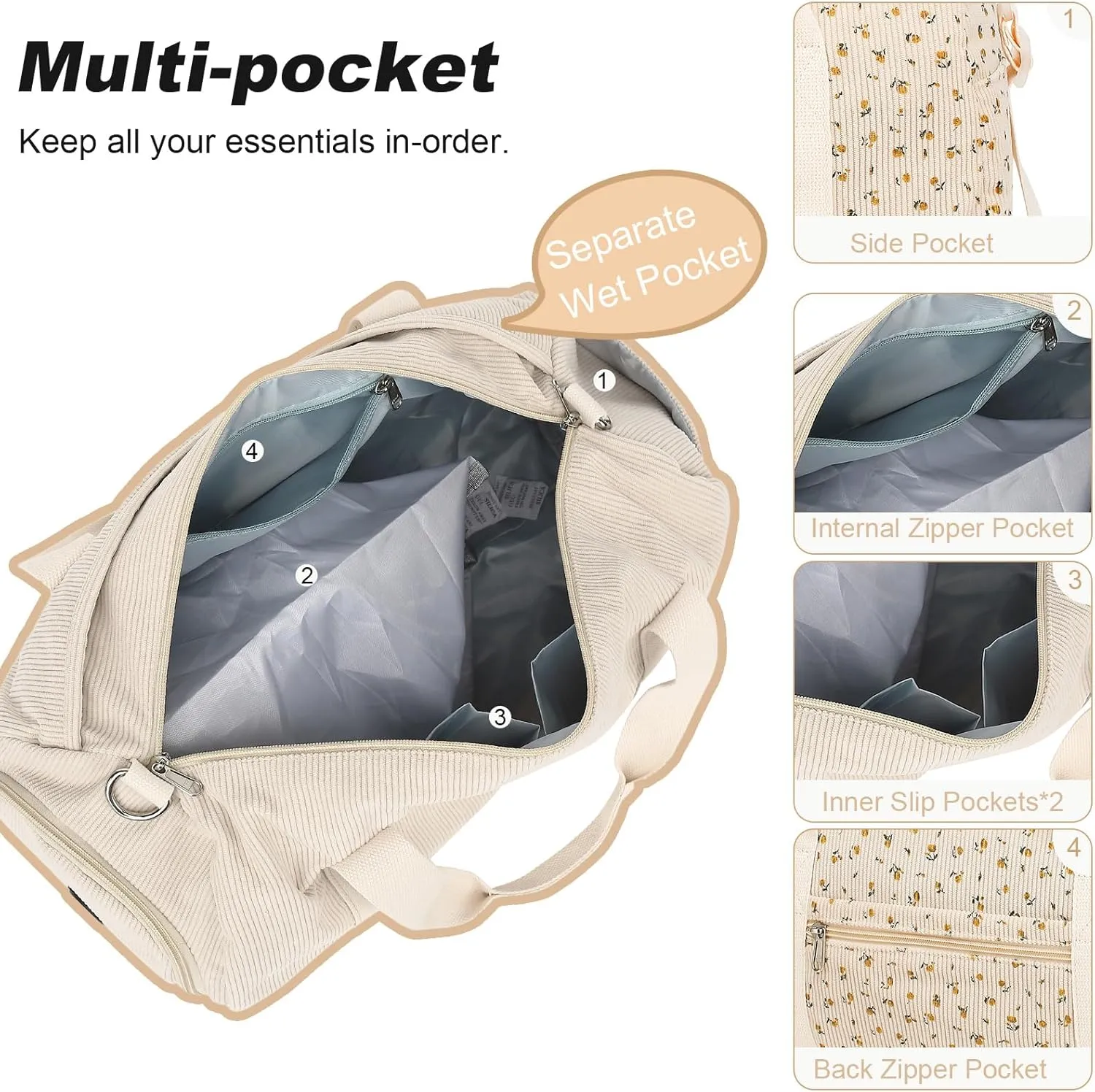 Duffle Bag for Gym Sports Women Girls Workout Travel Bag Weekender with Shoe Compartment and Wet Pocket