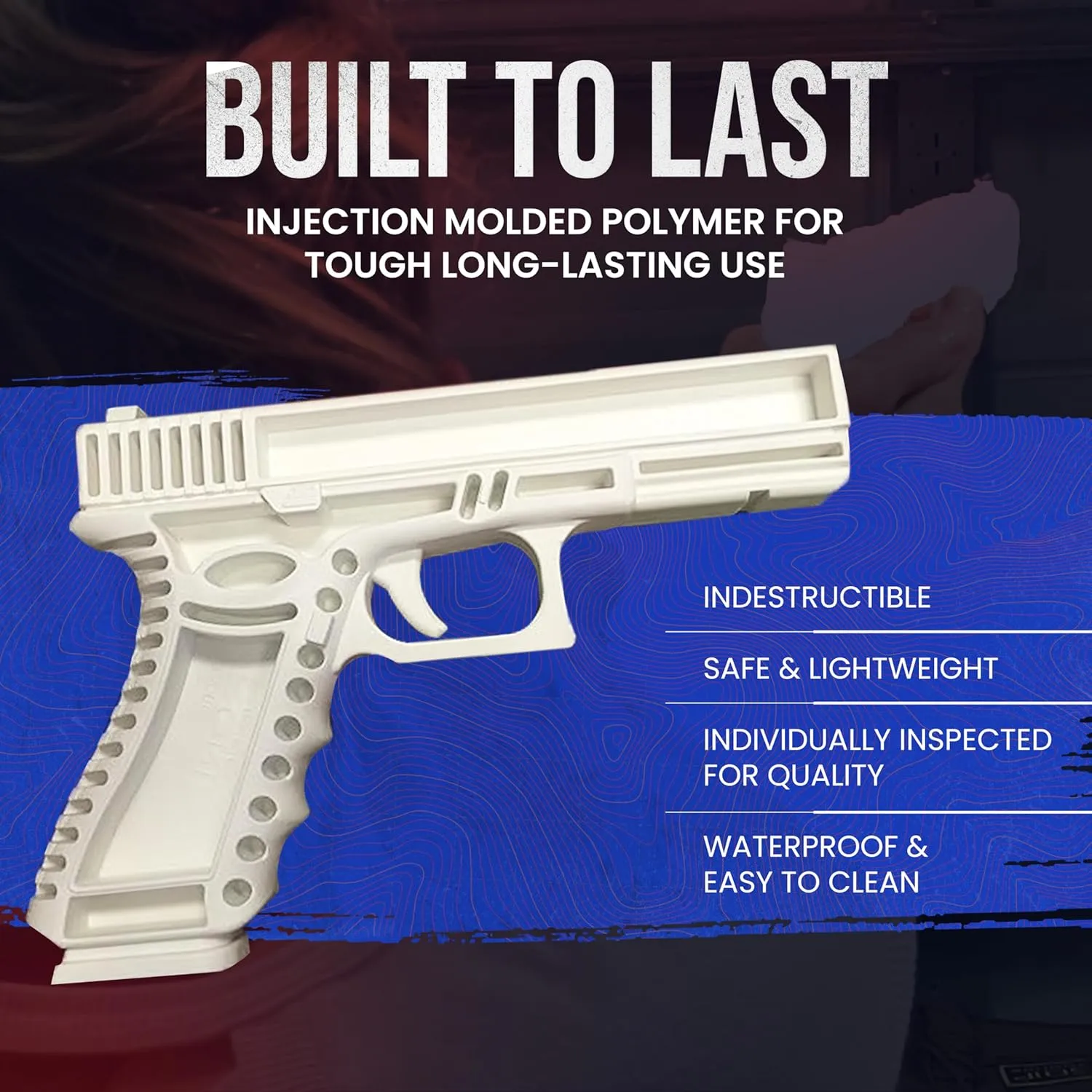Durable Plastic Polymer Training Pistol - Lightweight Realistic Training Gun for Safe Dry Fire Drills, Draw, Grip, Movement - Compatible with Glock 19 & 23 - Fits WML, IWB & Safariland ALS Holster