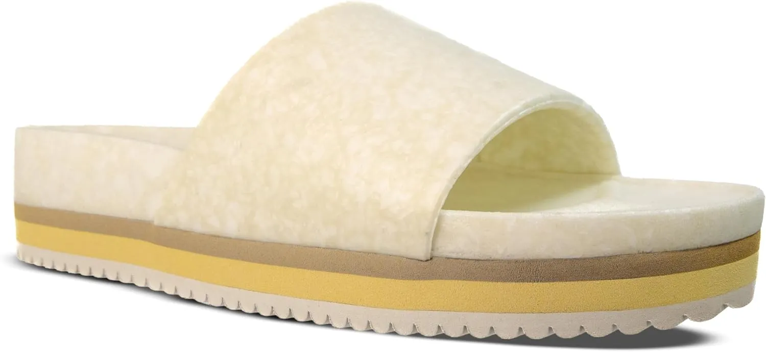 East Beach Slide Platform Sandals, Comfort Recovery, Arch Support, Water-Friendly, Speckled