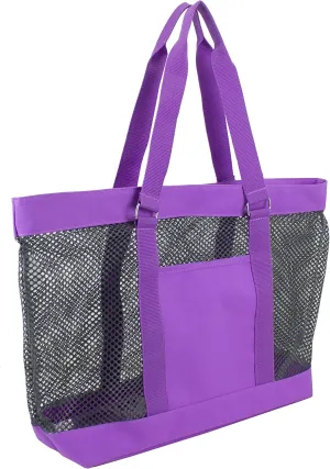 Eastsport Mesh Tote Waterproof Beach Bag for Shopping Vacation Swimming Family Travel Essentials