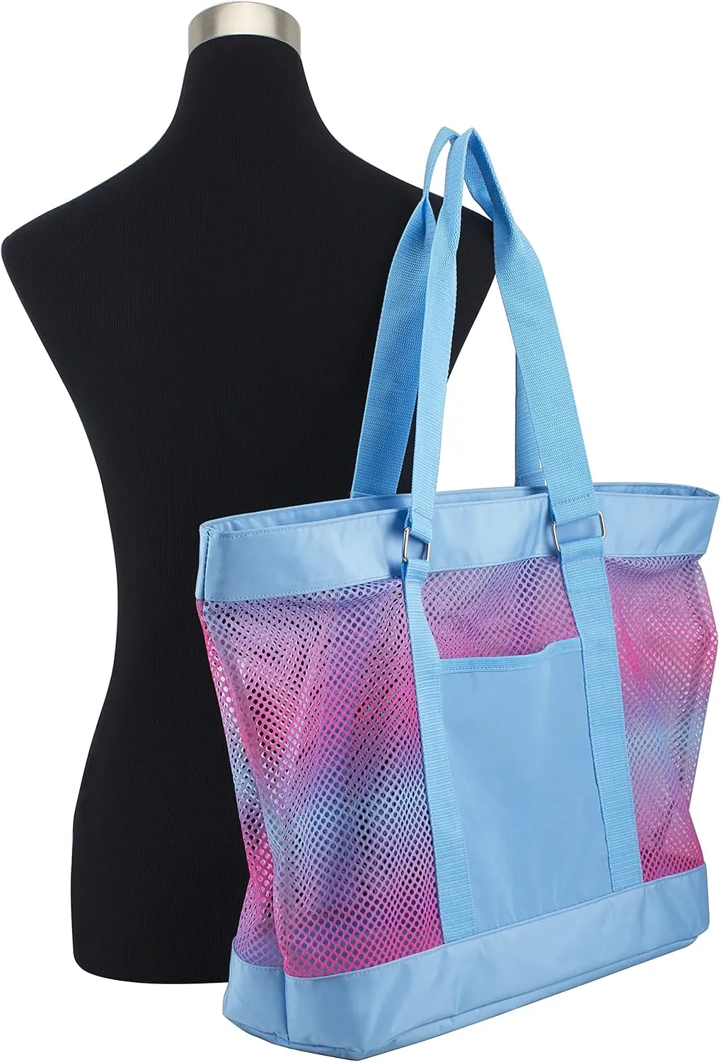 Eastsport Mesh Tote Waterproof Beach Bag for Shopping Vacation Swimming Family Travel Essentials