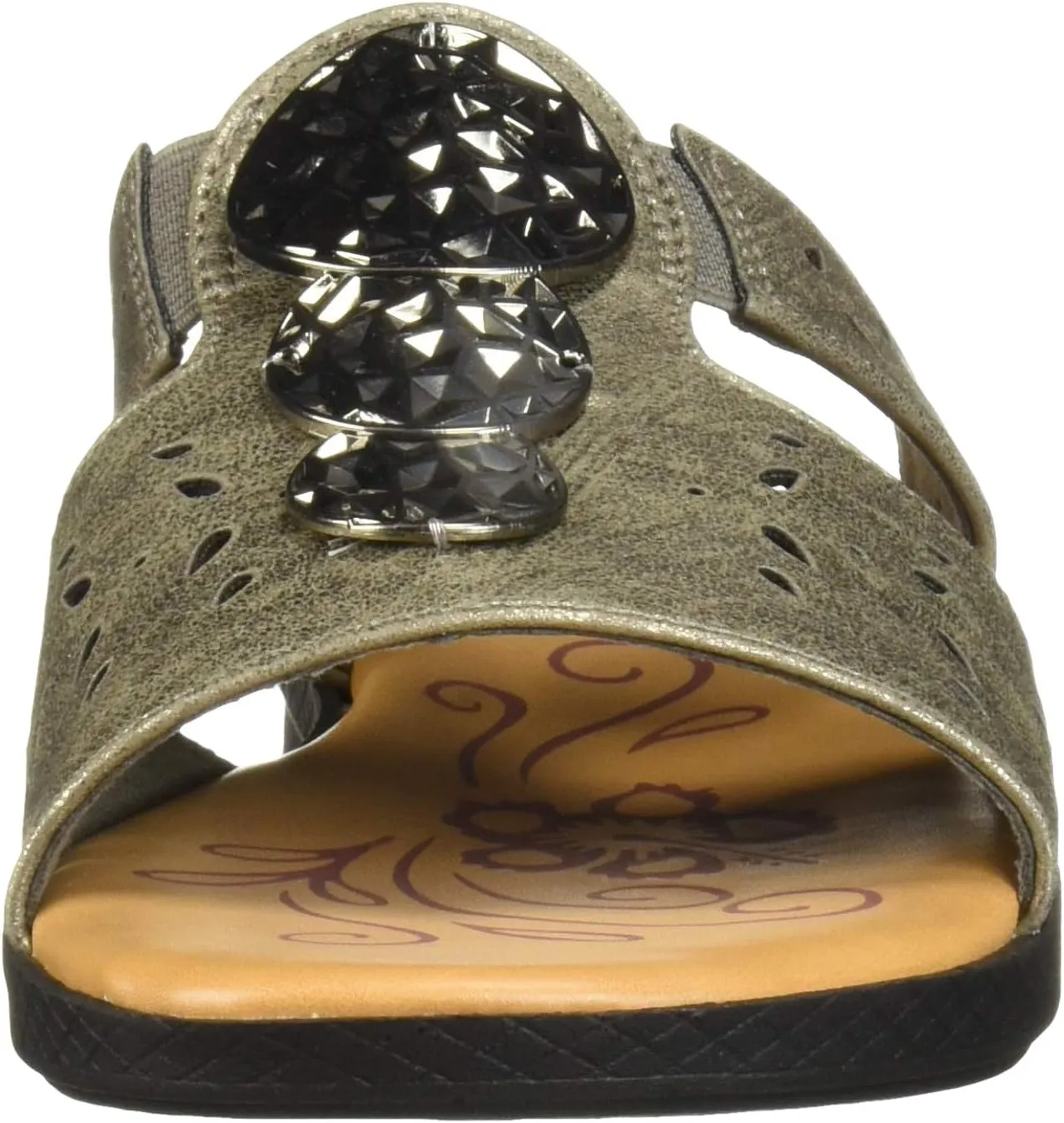 Easy Street Women's June Sandal with Ornament and Cutouts Slide