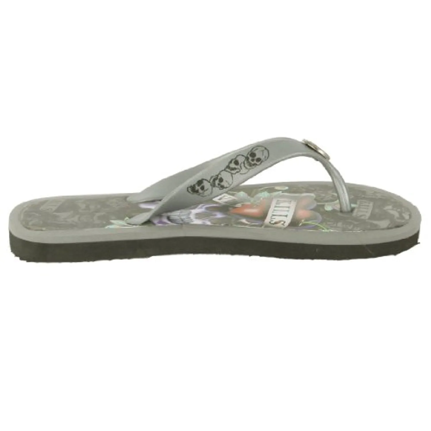 Ed Hardy Flip Flop for Men - Silver