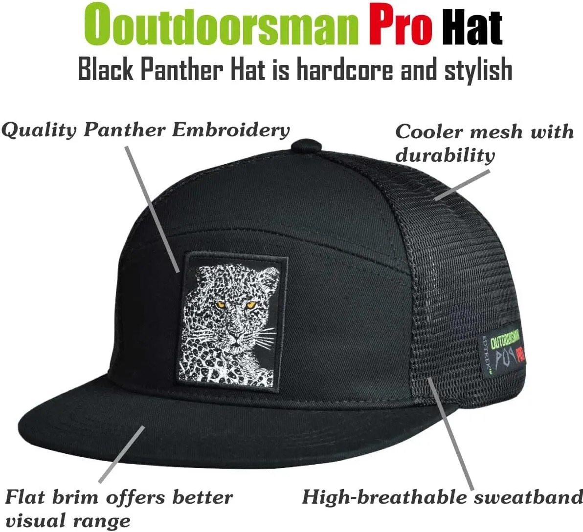 EDTREK Outdoorsman Pro 7-Panel Flat Brim Snapback Hat