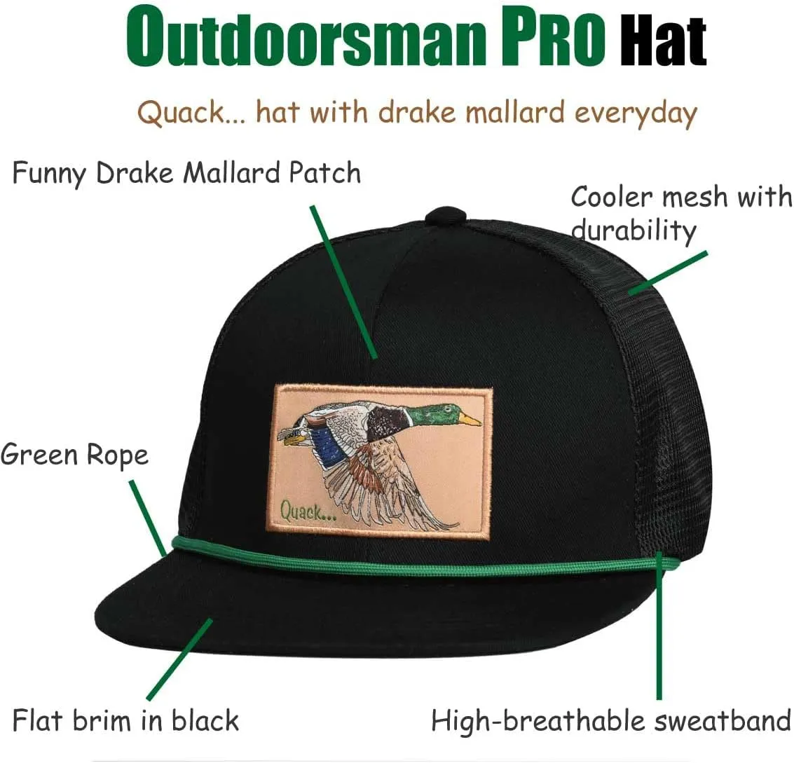 EDTREK Outdoorsman Pro Trucker Breathable Mesh Performance Cap - Flat Brim Snapback Hat