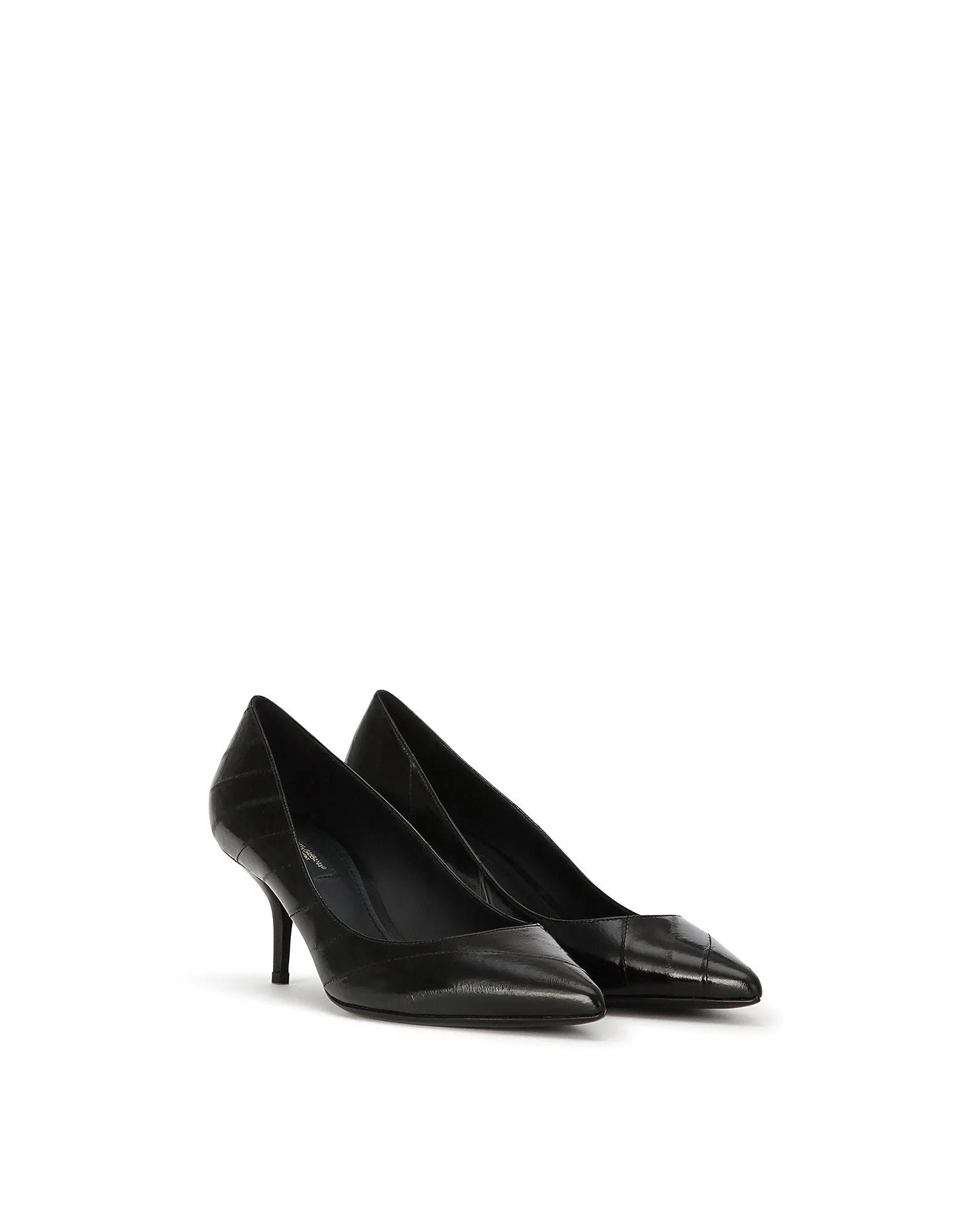 Eel skin pumps