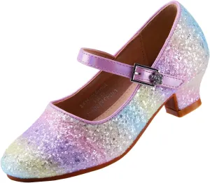 EIGHT KM Toddler Shoes - High Heels Kid Shoes - Multi Sizes & Colors for Ages 3-13 Years - Mary Jane Shoes for Girls Wide Fit Little Girl Dress Shoes - Party Wedding Shoes - Princess Baby Girl Shoes