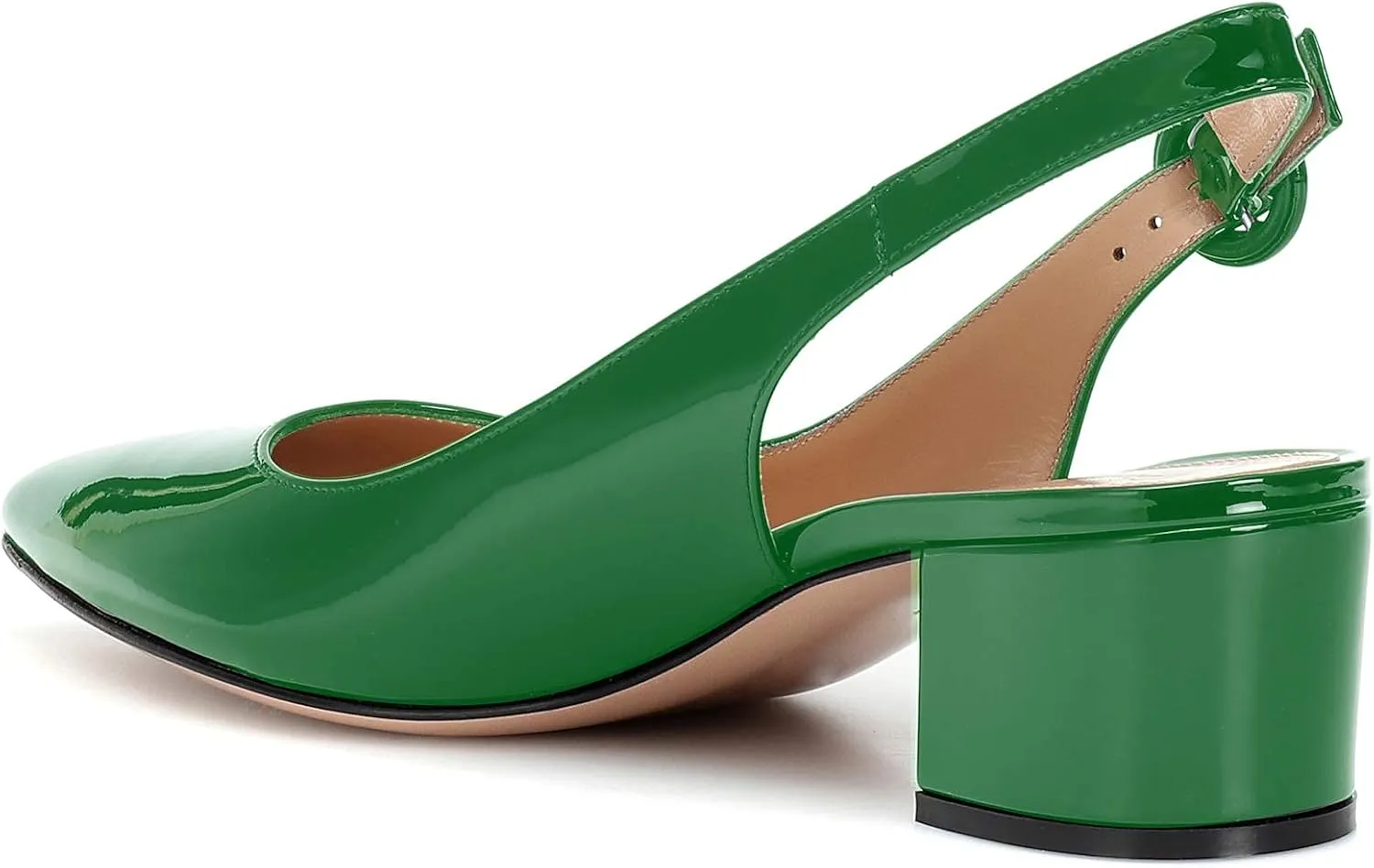 Eldof Pointed Toe Pumps,Slingback Ankle Buckle Chic Pumps,Classy Block Heel 2" Heel for Office Dress