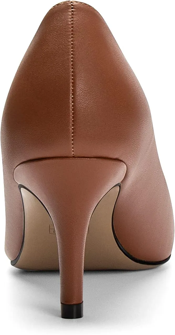 Eldof Women Kitten Heel Pumps - Round Toe 6.5cm Mid-Heel Court Shoes for Wedding, Party, Office