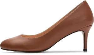 Eldof Women Kitten Heel Pumps - Round Toe 6.5cm Mid-Heel Court Shoes for Wedding, Party, Office