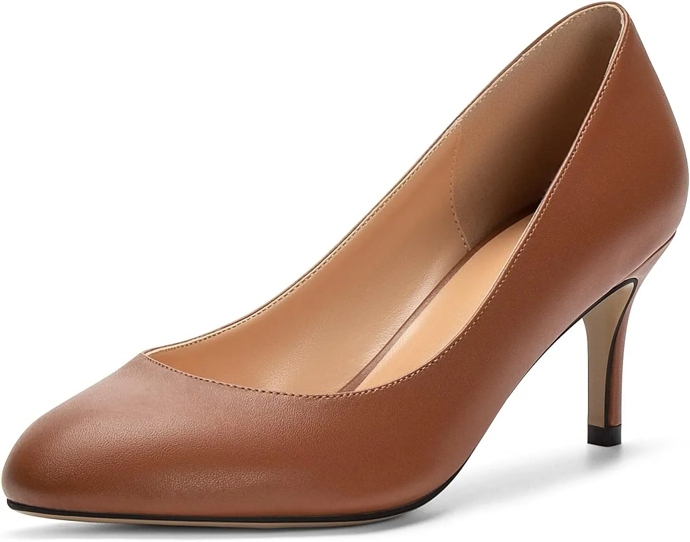 Eldof Women Kitten Heel Pumps - Round Toe 6.5cm Mid-Heel Court Shoes for Wedding, Party, Office