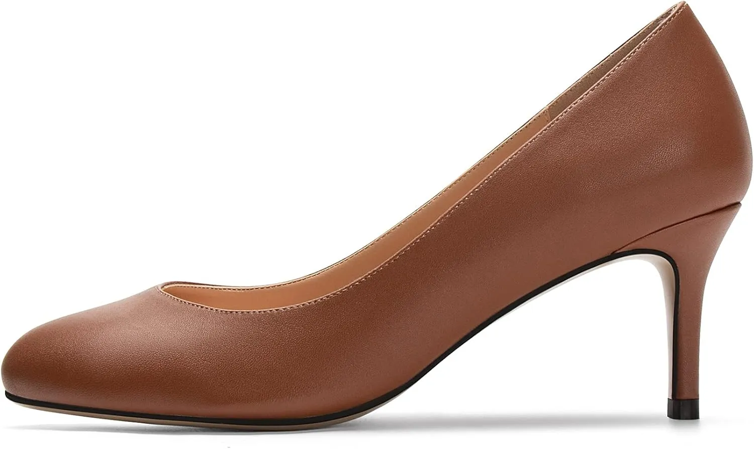 Eldof Women Kitten Heel Pumps - Round Toe 6.5cm Mid-Heel Court Shoes for Wedding, Party, Office
