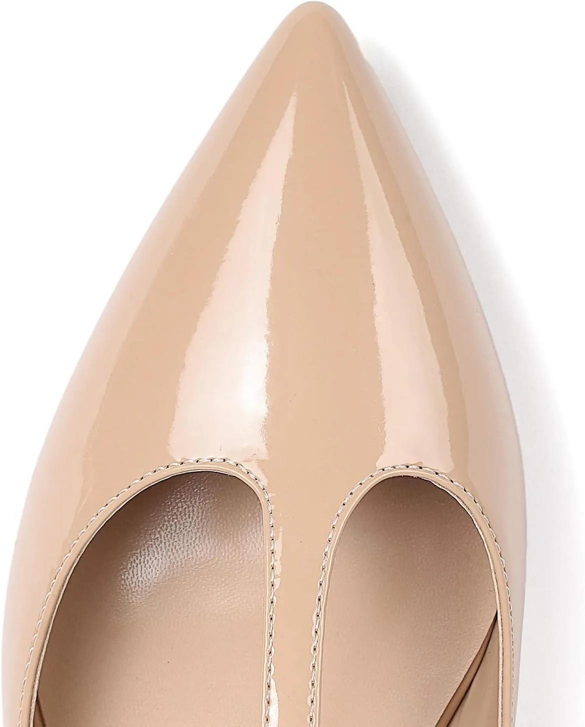 Eldof Women's Pointed Flat Pumps, T-Strap Flat Pumps, Comfortable Flat for The Office Wedding and Dress