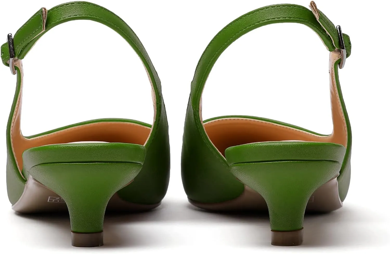 Eldof Women's Slingback Kitten Heel Pumps, 1.4" Pointed Toe Office Low Heel Comfortable Pumps for Office