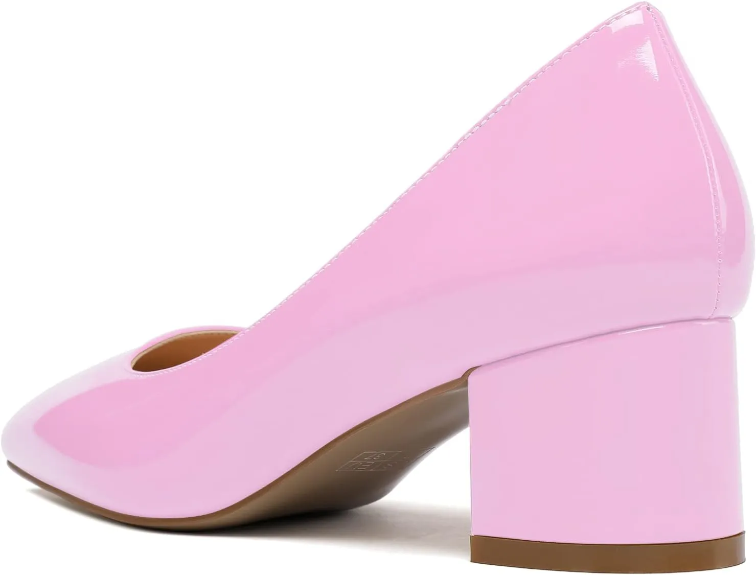 Eldof Women's Square Toe Mid Chunky Block Heel 2 Inch Pumps Slip On Elegant Block Heel Dress Shoes