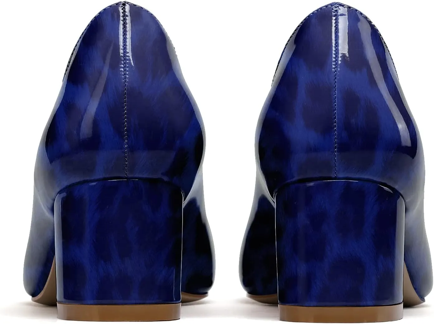 Eldof Women's Square Toe Mid Chunky Block Heel 2 Inch Pumps Slip On Elegant Block Heel Dress Shoes