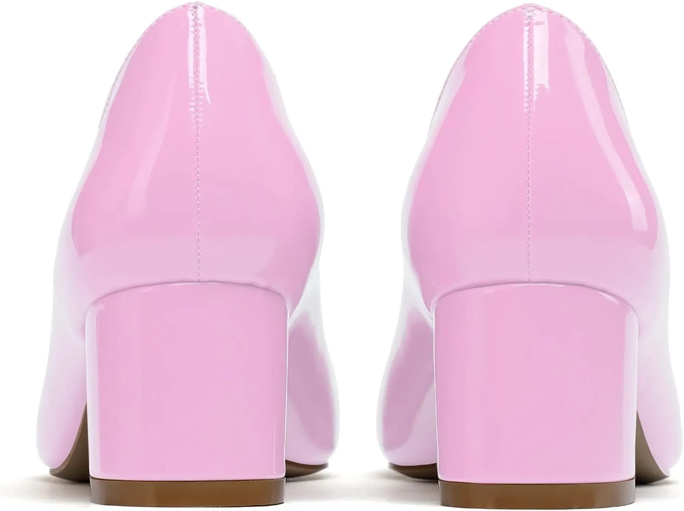 Eldof Women's Square Toe Mid Chunky Block Heel 2 Inch Pumps Slip On Elegant Block Heel Dress Shoes