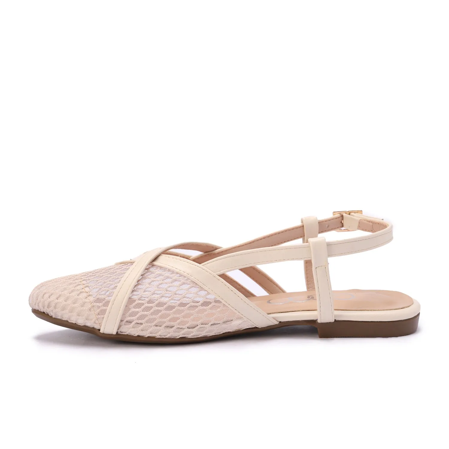 Elegance Mesh Slingbacks-Beige